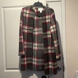 Fake wool plaid coat